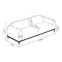 Sofá 3 Lugares Sala De Estar Couro Preto - 6