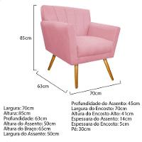 Kit Diva Recamier Vanessa 160Cm Lado Esquerdo E 02 Poltronas Laura Suede - Amarena Móveis Rosabebê