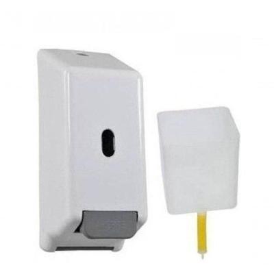Saboneteira Refil Abs 800ML em Plástico ABS com Visor Transparente Branco-Cinza Higipack