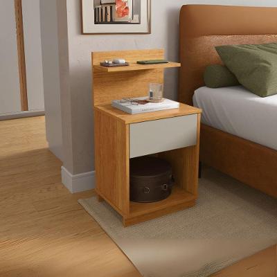 Mesa de Cabeceira Mavie 1 Gaveta MDP Moderno cinamomo-offwhite