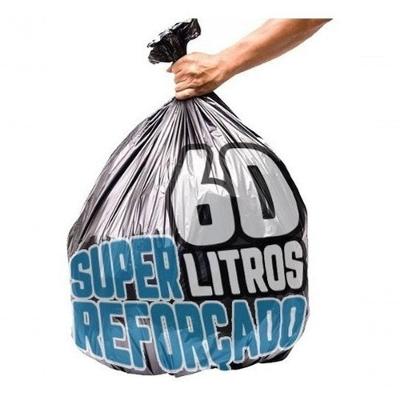 Saco de Lixo Super Reforçado Preto 60L 100 un para Uso em Hotéis e Restaurantes Higipack