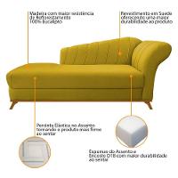 Kit Diva Recamier Vanessa 160Cm Lado Esquerdo E 02 Poltronas Laura Suede - Amarena Móveis Amarelo - 3
