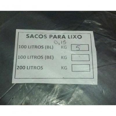 Saco para Lixo 100 Litros Extra Reforçado 5KG em Polietileno de Baixa Densidade Preto Higipack