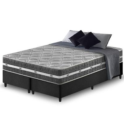 Cama Box King Preto + Colchão Brooklyn Ortopédico Espuma D45 Extra Firme 193x203x62cm Zidi