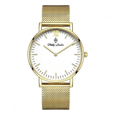 Relógio de Pulso Masculino Relógio Dourado Masculino Minimalista Pulso Analógico 40mm com Pulseira
