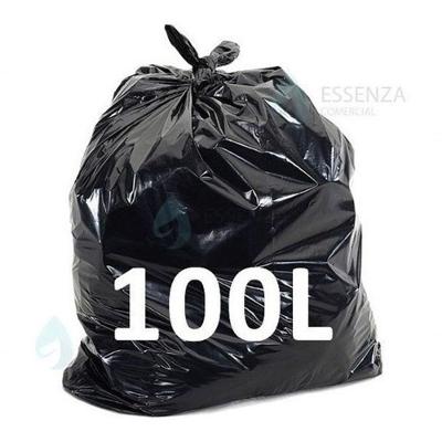 Saco de Lixo 100 Litros 0,06 Preto 100 Unidades Uso Doméstico e Jardinagem Higipack