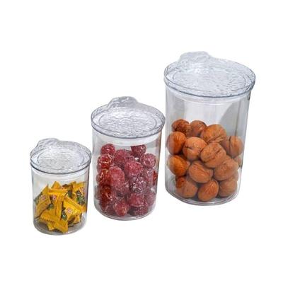 Conjunto 03 Potes Hermético com Tampa 400ML-800ML-1000ML em Plástico e Silicone com Vedação