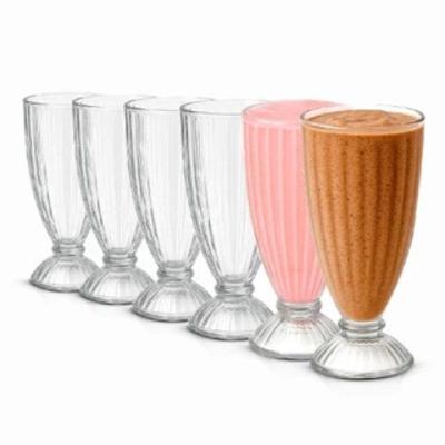 Jogo de Copos Jogo 6 un Copo de Vidro 320ML Milk Shake Suco Sorvete em Vidro Transparente Rio