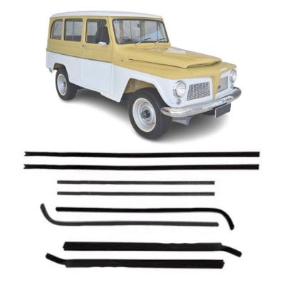 Jogo de Canaletas e Pestanas para Porta F103 Ford Pick-up F-75 2 Portas e Rural Willys 1967 a 1977