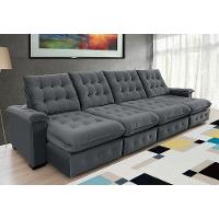 Sofá Coliseu 4.00m Retrátil E Reclinável Super Pillow - Chumbo - 1