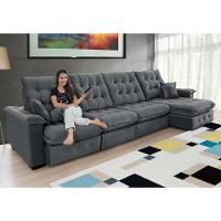 Sofá Coliseu 4.00m Retrátil E Reclinável Super Pillow - Chumbo - 8