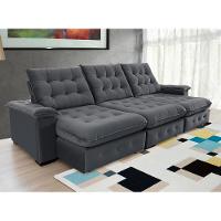 Sofá Coliseu 3.10m Retrátil E Reclinável Super Pillow - Chumbo - 2