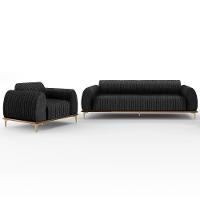 Kit Sofá 3 Lugares 180Cm E Poltrona Molino Chumbo D-465 - 1