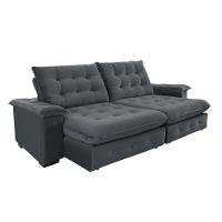 Sofá Coliseu 2.60m Retrátil E Reclinável Super Pillow - Chumbo - 1
