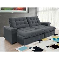 Sofá Coliseu 2.60m Retrátil E Reclinável Super Pillow - Chumbo - 9