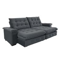 Sofá Coliseu 2.60m Retrátil E Reclinável Super Pillow - Chumbo - 11
