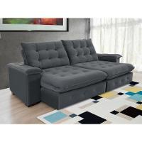 Sofá Coliseu 2.60m Retrátil E Reclinável Super Pillow - Chumbo - 15