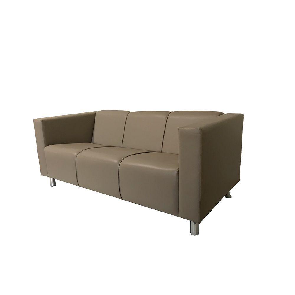 Sofá Nilo Sala Recepção 3 Lugares - Bege - Cor: Bege - 4