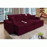Sofá Londres 2.70m Retrátil E Reclinável Pillow Top - Vinho - 5