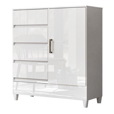 Cômoda Fit 1 Porta E 4 Gavetas Branco - Santos Andirá