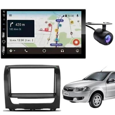 Central Multimídia Automotiva 2DIN 7810H 710H com Bluetooth Carplay Android Siena com Moldura