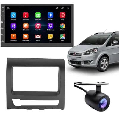 Central Multimídia Automotiva Android Auto Fiat Idea Moldura + Câm Preto 7 Touch Screen Bluetooth