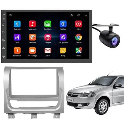 Central Multimídia Automotiva Android Auto Fiat Siena 7 Touch Screen Prata com Bluetooth Wi-Fi USB