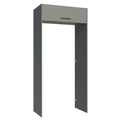 Porta-geladeira 103 Cm 1 Porta Basculante Cinza/rustic/cinza Agata Madesa Cinza/rustic/cinza