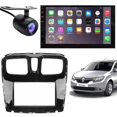 Central Multimídia Automotiva 2 Din Mp5 Renault Logan 7 TFT Touch Screen com Bluetooth USB Câmera