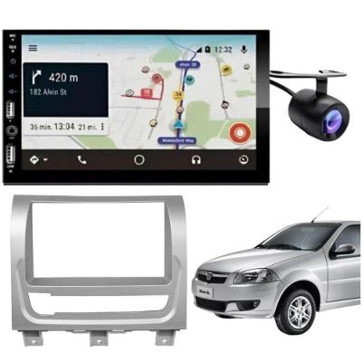 Central Multimídia Carplay Android MP5 DVD 7810H 2DIN com Bluetooth USB com Câmera de Ré e Moldura