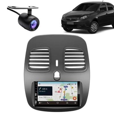 Central Multimídia Carplay Android Grand Siena com Bluetooth e Câmera de Ré Preto Fosco 2DIN