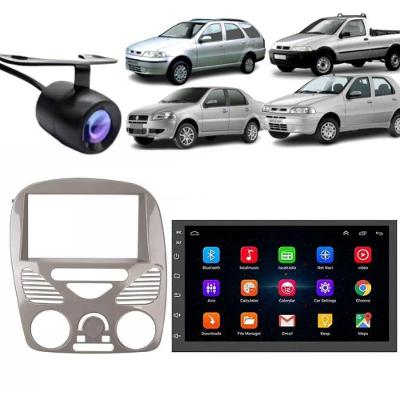 Central Multimídia Automotiva Android Auto Palio G2 7 Bluetooth Wi-fi GPS Moldura e Câmera de Ré