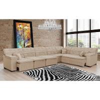 Sofá Magno 4.57x2.37m De Canto, Retrátil E Reclinável - Bege - 1