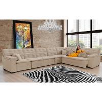 Sofá Magno 4.57x2.37m De Canto, Retrátil E Reclinável - Bege - 5