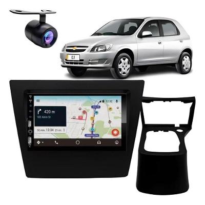 Central Multimídia Automotiva 710H 2DIN Bluetooth com Carplay Android Câmera de Ré e Moldura