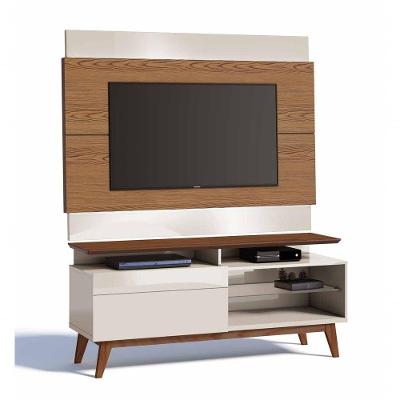 Rack Com Painel Classic +1g 1.4 Freijó Com Off White - Imcal Móveis