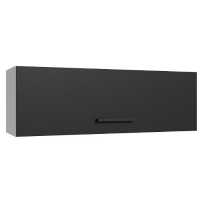 Armário Aéreo 100 Cm 1 Porta Basculante Bp Agata Madesa Branco/preto