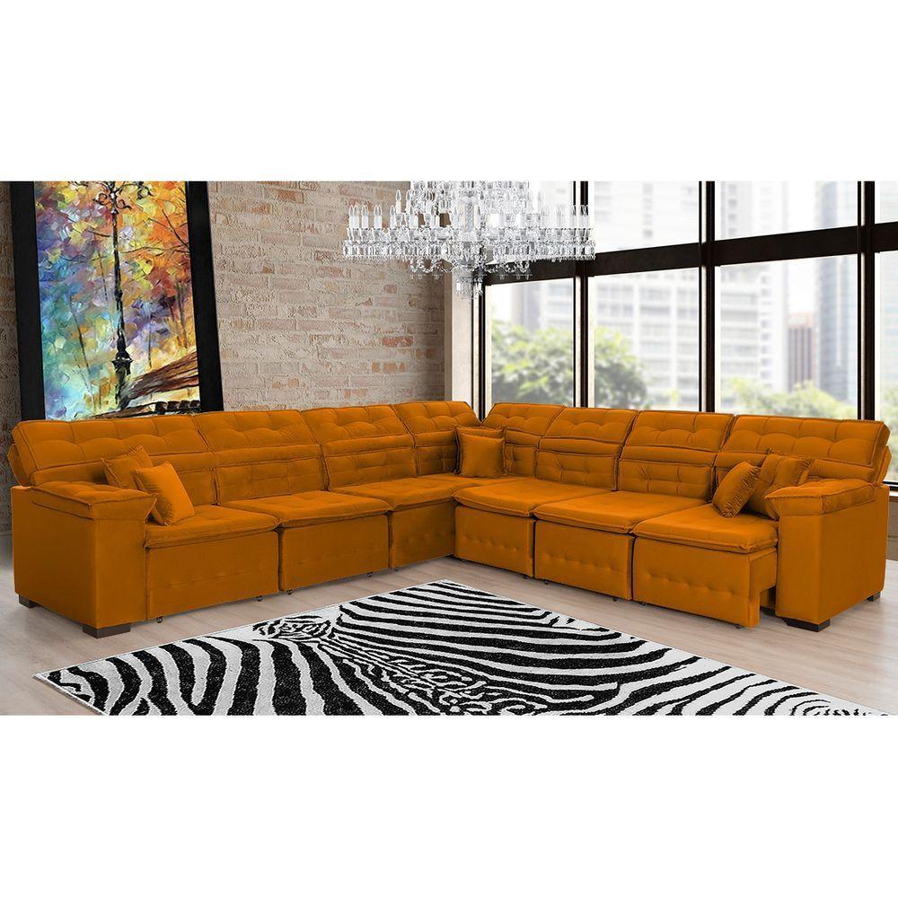 Sofá Magno 3.77x3.97m De Canto, Retrátil E Reclinável - Terra - 4