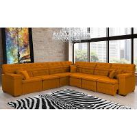 Sofá Magno 3.77x3.97m De Canto, Retrátil E Reclinável - Terra