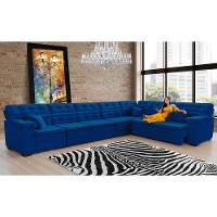 Sofá Magno 4.57x2.37m De Canto, Retrátil E Reclinável - Azul - 1