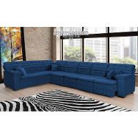 Sofá Magno 4.57x2.37m De Canto, Retrátil E Reclinável - Azul