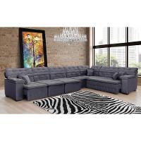 Sofá Magno 4.57x2.37m De Canto, Retrátil E Reclinável - Chumbo - 1