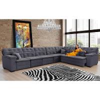 Sofá Magno 4.57x2.37m De Canto, Retrátil E Reclinável - Chumbo - 5