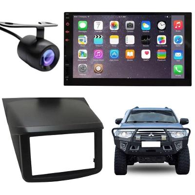Central Multimídia Automotiva 2 Din Mp5 Mitsubishi Dakar 7 USB Bluetooth Câmera de Ré Compatível