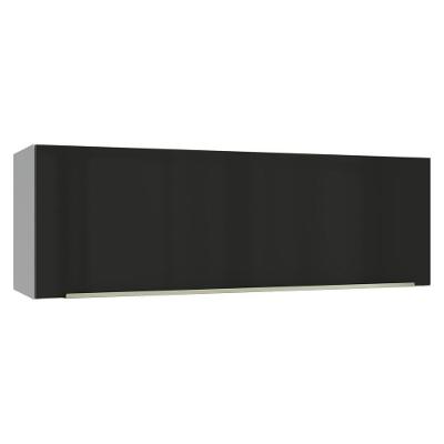 Armário Aéreo 100 Cm 1 Porta Basculante Branco/preto Lux Madesa