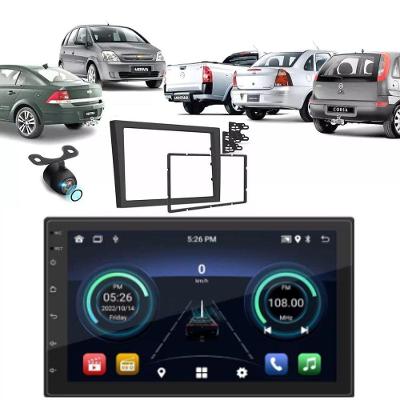 Central Multimídia Automotiva Android Auto Gm Corsa Moldura + Câm 7 Touch Screen Bluetooth Wi-Fi USB