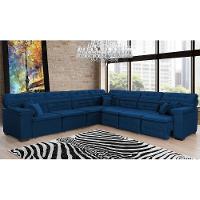 Sofá Magno 3.77x3.32m De Canto, Retrátil E Reclinável - Azul - 7