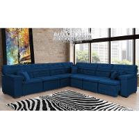 Sofá Magno 3.97x3.32m De Canto, Retrátil E Reclinável - Azul - 1