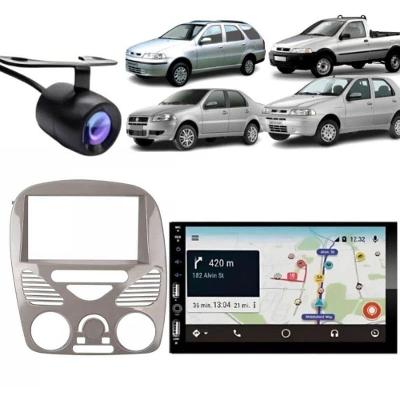 Central Multimídia MP5 DVD Palio G3 com Bluetooth e Câmera de Ré Cinza Brilhante Android Ios