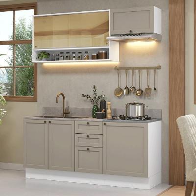 Armário De Cozinha Compacta 180 Cm Branco/crema Vik Madesa 05 Branco/crema